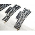 JOUEF 4085 LOT DE 4 AIGUILLAGES MANUEL R 385 RAILS ACIER DERIVE GAUCHE - HO