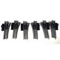 JOUEF LOT DE 6 AIGUILLAGES R 325 MANUEL COMMANDE A LEVIER - HO