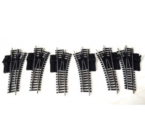 JOUEF LOT DE 6 AIGUILLAGES R 325 MANUEL COMMANDE A LEVIER - HO
