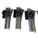 JOUEF LOT DE 6 AIGUILLAGES R 325 MANUEL COMMANDE A LEVIER - HO