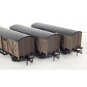 Réf 704 OU 7140 HORNBY LOT DE 3 WAGONS COUVERT A ESSIEUX HO