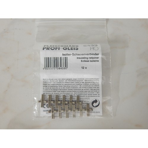 FLEISCHMANN 6433 HO 12 ECLISSES ISOLANTES POUR RAILS HO