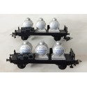 HORNBY LOT DE 2 WAGONS A ESSIEUX 3 CITERNES KUHLMANN HO
