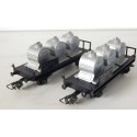 HORNBY LOT DE 2 WAGONS A ESSIEUX 3 CITERNES KUHLMANN HO