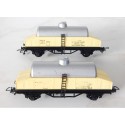 HORNBY LOT DE 2 WAGONS A ESSIEUX TRANSPORT DE LAITS SNCF HO SANS BOITE