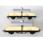 HORNBY LOT DE 2 WAGONS A ESSIEUX TRANSPORT DE LAIT SNCF HO SANS BOITE