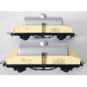 HORNBY LOT DE 2 WAGONS A ESSIEUX TRANSPORT DE LAITS SNCF HO SANS BOITE