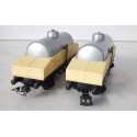 HORNBY LOT DE 2 WAGONS A ESSIEUX TRANSPORT DE LAITS SNCF HO SANS BOITE