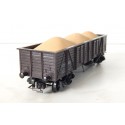 HORNBY WAGON TOMBEREAU A BOGIES + CHARGEMENT DE SABLE HO SANS BOITE
