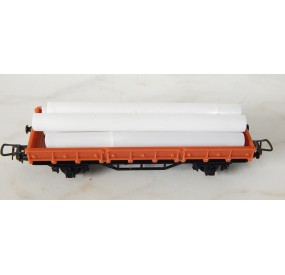 HORNBY WAGON PLAT A ESSIEUX TRANSPORT DE TUBES HO SANS BOITE