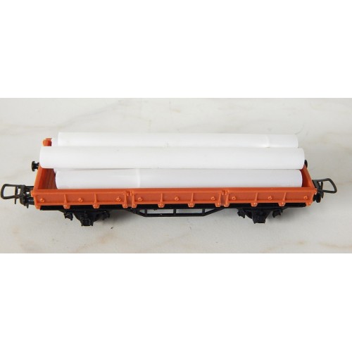 HORNBY WAGON PLAT A ESSIEUX TRANSPORT DE TUBES HO SANS BOITE