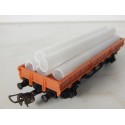 HORNBY WAGON PLAT A ESSIEUX TRANSPORT DE TUBES HO SANS BOITE