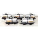 Réf 18161 LOT DE 5 WAGON CITERNE SHELL A ESSIEUX HORNBY SANS BOITE HO
