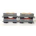 Réf 18162 LOT DE 4 WAGONS TREMIE A BOGIES HORNBY AVEC CHARGEMENT HO