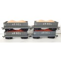 Réf 18162 LOT DE 4 WAGONS TREMIE A BOGIES HORNBY AVEC CHARGEMENT HO