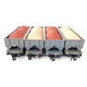 Réf 18162 LOT DE 4 WAGONS TREMIE A BOGIES HORNBY AVEC CHARGEMENT HO