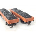 Réf 18163 LOT DE 2 WAGONS PLAT A BOGIES HORNBY AVEC CHARGEMENTS HO