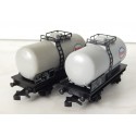 Réf 18166 LOT DE 2 WAGONS CITERNES ESSO GRIS A ESSIEUX HORNBY SANS BOITE HO