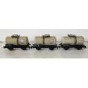 Réf 18168 LOT DE 3 WAGONS CITERNES GRISES ESSO A ESSIEUX HORNBY SANS BOITE HO