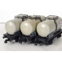 Réf 18168 LOT DE 3 WAGONS CITERNES GRISES ESSO A ESSIEUX HORNBY SANS BOITE HO