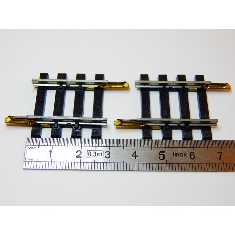 4758 DEUX RAILS DROIT 1/8 QUTRE TRAVERS 29?5 mm NEUF JOUEF - HO
