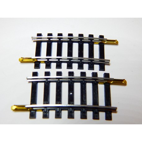 4874 DEUX RAILS NEUF COURBE 1/4 - R 385 - 7 TRAVERSSES JOUEF - HO