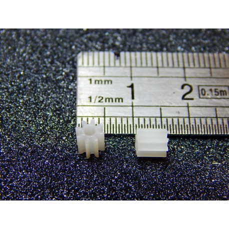 2 PIGNONS 8 DENTS AXE 2 MM MODULE 0,5 COMPATIBLE PIGNON JOUEF 