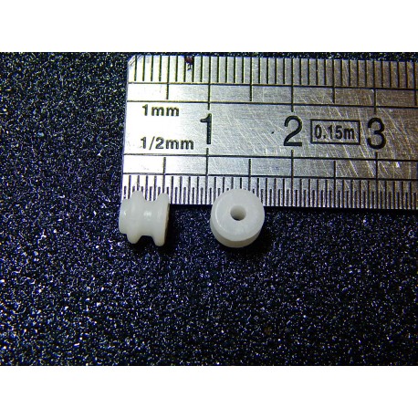 2 POULIES DIAMETRE INTERIEUR 4mm DIAMETRE EXTERIEUR 6mm AXE 2 MM
