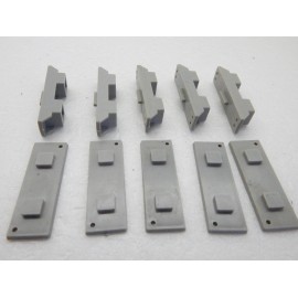 LOT DE 5 EMBASE ET 5 TRAVERS DE PONT JOUEF PLASTIQUE GRIS HO 