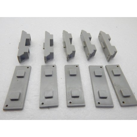 LOT DE 5 EMBASE ET 5 TRAVERS DE PONT JOUEF PLASTIQUE GRIS HO 