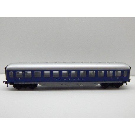 1 VOITURE VOYAGEUR BLEU TOUROPA FLEISCHMANN A BOGIES HO 