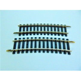 2 RAILS COURBE R 385 - 14 TRAVERSES RAILS EN MAILLECHORT - HO