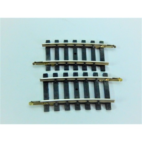 2 RAILS COURBE R 385 - 7 TRAVERSES RAILS EN MAILLECHORT - HO