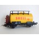 WAGON CITERNE JAUNE A ESSIEUX SHELL MARQUE PIKO HO