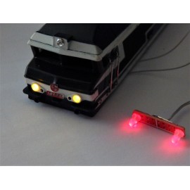 MODULE ECLAIRAGE INVERSE LEDS BI-COULEURS JAUNE ROUGE DIFFUSANT 19 mm HO