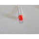 10 LEDS 3 MM ROUGE CYLINDRIQUE FLAT TOP DIFUSANT + 10 RESISTANCE