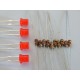 10 LEDS 3 MM ROUGE CYLINDRIQUE FLAT TOP DIFUSANT + 10 RESISTANCE