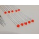 10 LEDS GLOBE 1,8 MM ROUGE DIFUSANT + 10 RESISTANCE