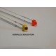 10 LEDS GLOBE 1,8 MM ROUGE DIFUSANT + 10 RESISTANCE