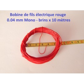 10 METRE DE FILS ROUGE NMRA MONOBRUN RESEAU JOUEF - N - HO - Z