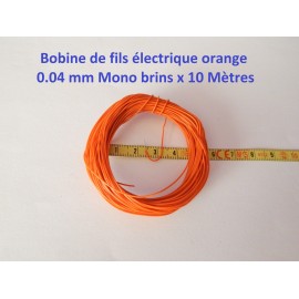 10 METRE DE FILS ORANGE NMRA MONOBRUN RESEAU JOUEF - N - HO - Z