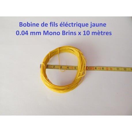 10 METRES DE FILS JAUNE NMRA MONOBRUN RESEAU JOUEF - N - HO - Z