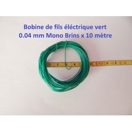 10 METRES DE FILS VERT NNMRA MONOBRUN RESEAU JOUEF - N - HO - Z