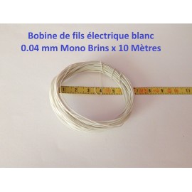 10 mètres de fils souple blanc NMRA cuivre 0,04mm2 Jouef ou autres - N - HO - O