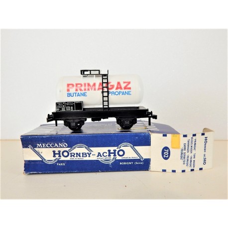 1 WAGON CITERNE PRIMAGAZ HORNBY EN BOITE BLEU HO
