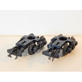 B 112 - LOT DE 2 BOGIES DIAMOND A GRIFFE POUR WAGON JOUEF ANCIENS HO