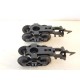 B 112 - LOT DE 2 BOGIES DIAMOND A GRIFFE POUR WAGON JOUEF ANCIENS HO