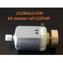 réf CC0140 KIT MOTEUR LOCOMOTIVE DOUBLE AXE TYPE 130 VOLANT INERTIE ET PIGNON HO