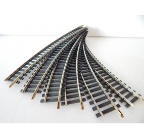 1 LOT DE 6 RAILS COURBE MAILLECHORT R 385 JOUEF HO 