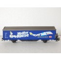 MARKLIN WAGON COUVERT BLEU RIESE A ESSIEUX HO 3 RAILS